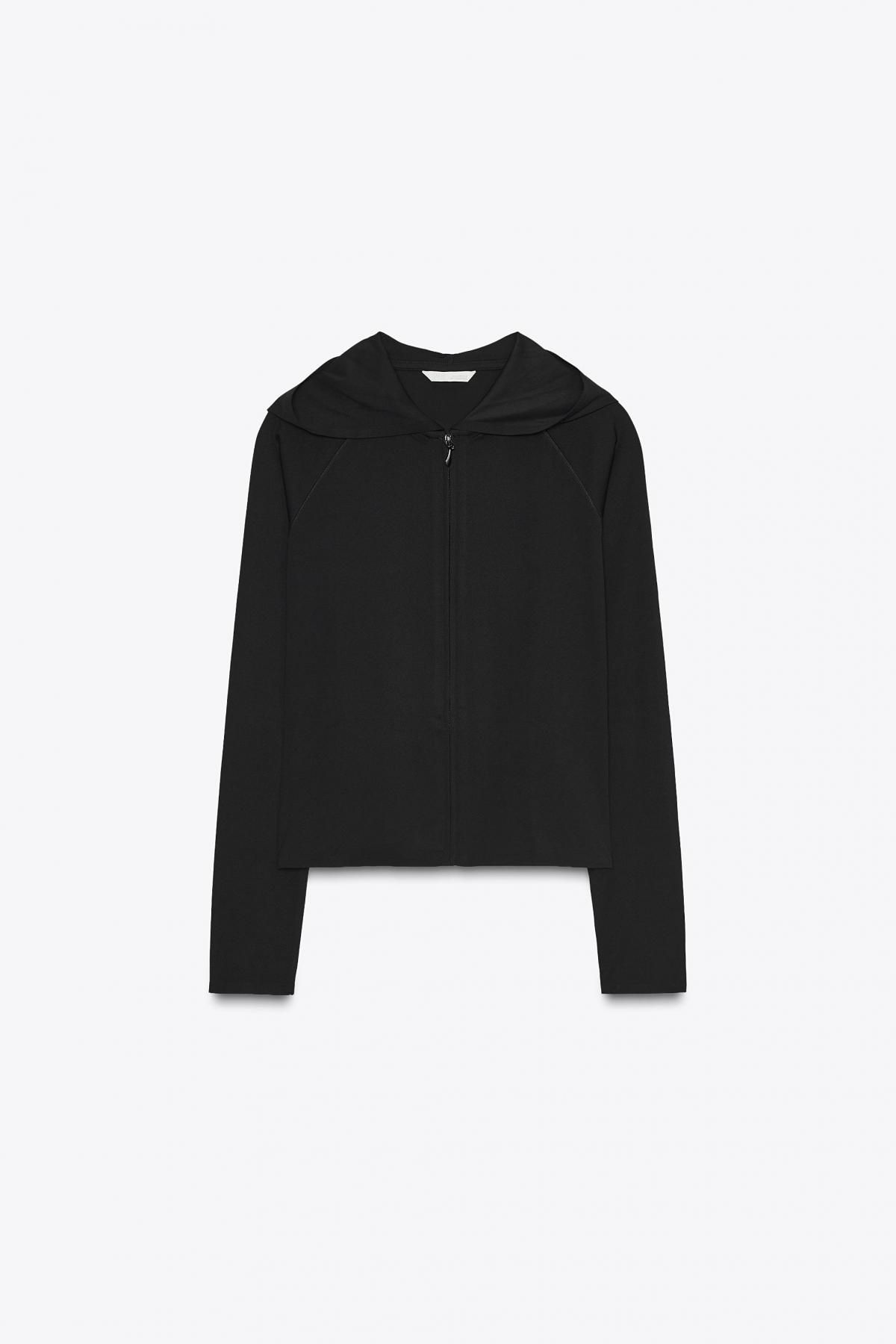 자라 테크니컬 심리스 폴리아미드 집업 후드티 3641/823 BLACK - 메인 이미지