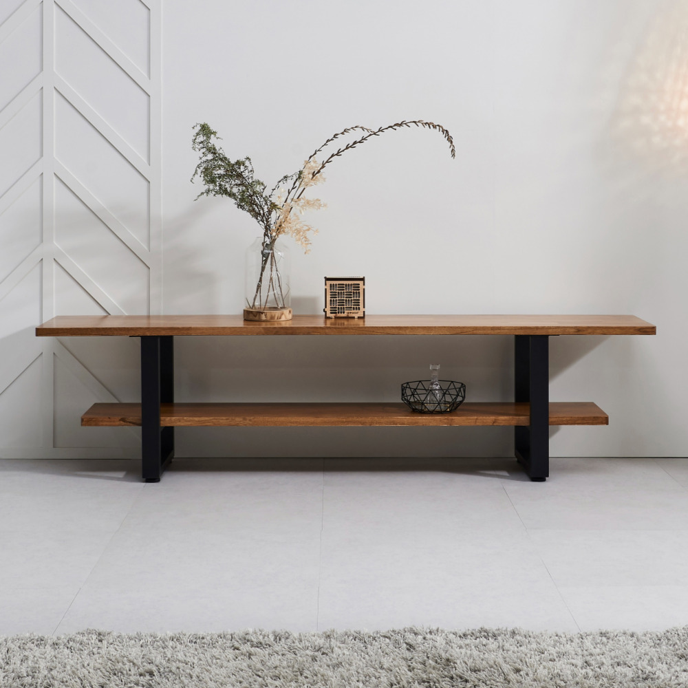 쿠쿠2 2100 원목 높은 티비다이 안방 티비장 거실 TV 다이 장식장