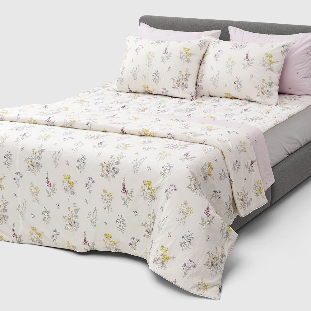 레노마 홈 스텔라 양모 차렵이불 잔잔한 꽃무늬 양모이불