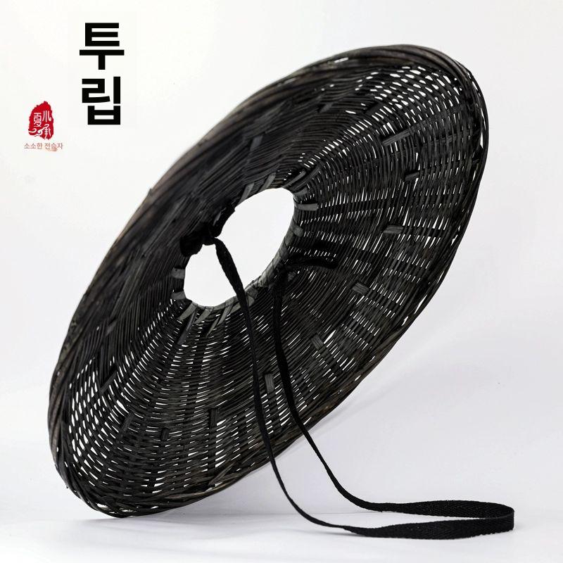 여름모자 무사 삿갓 베트남 소품 햇빛 무술 무대용 역극 공연 모자 대나무모자 전통모자 블랙 재고 있음 어린이용 직경36cm내측11cm - 상세 이미지 2