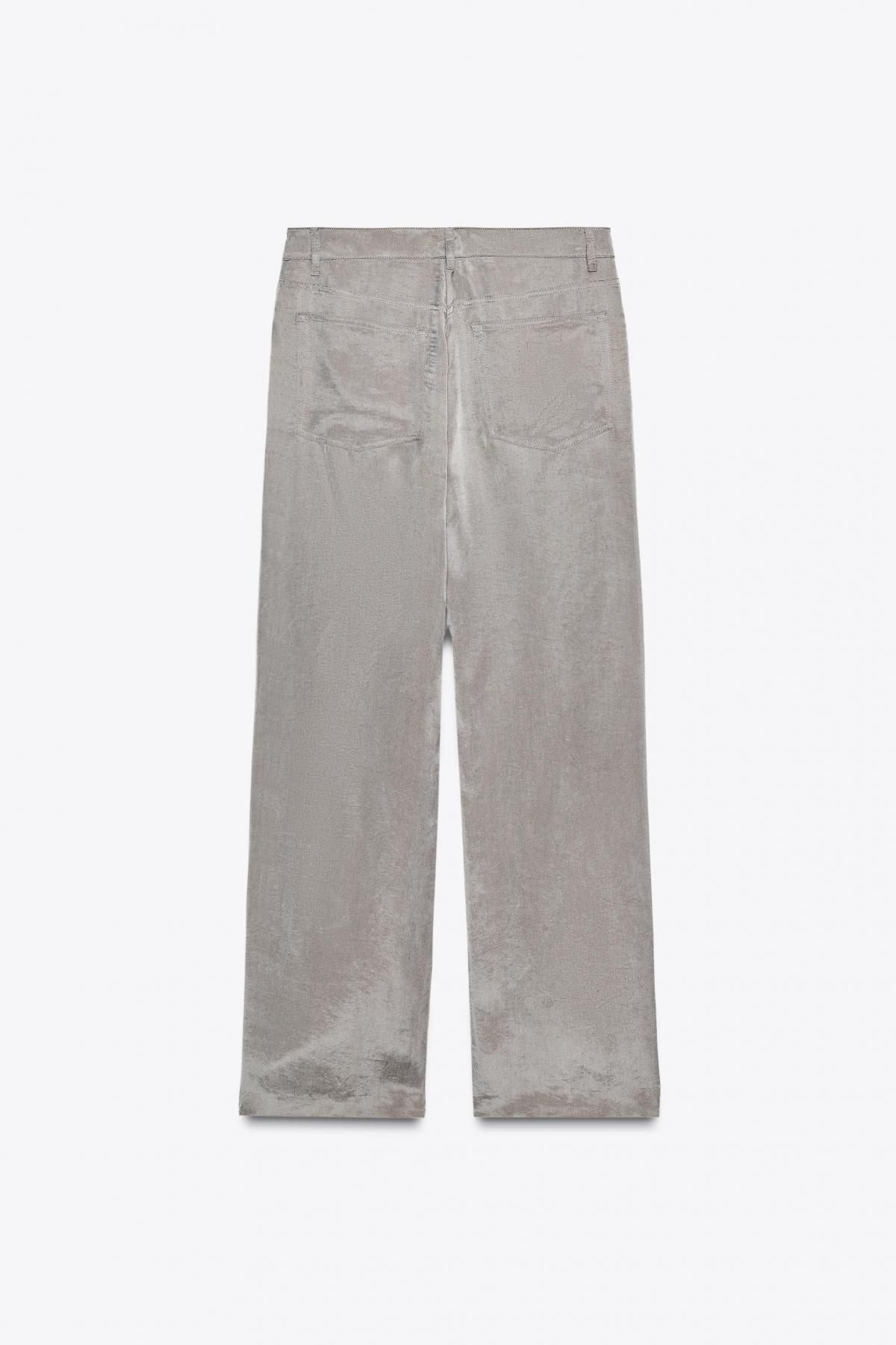 자라 테크니컬 새틴 스트레이트 팬츠 8489/404 LIGHT GREY - 상세 이미지 3