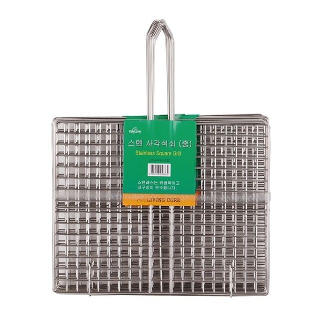 사각 스텐 손잡이 석쇠-중 약30x24cm