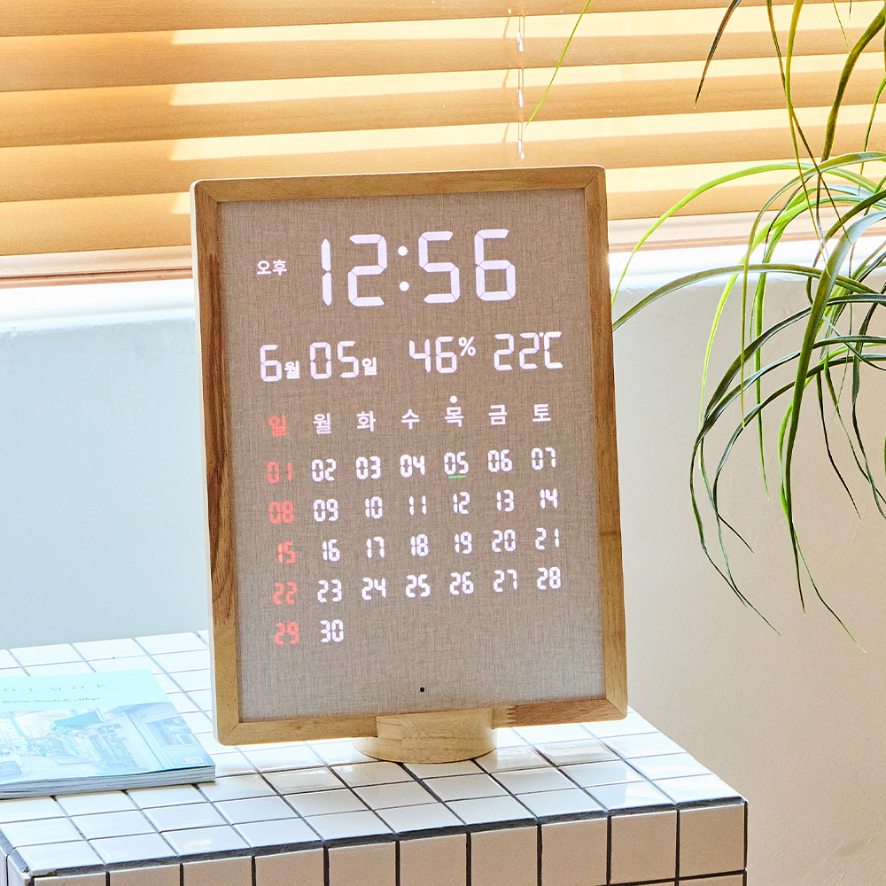 오아 캘린더 LED 벽시계 디지털 무소음 벽걸이 시계 거실 사무실 전자 달력 개업 선물