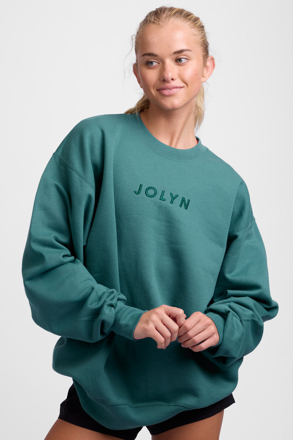 졸린 Roxanne Oversized Fleece Crewneck - Cactus - 상세 이미지 2