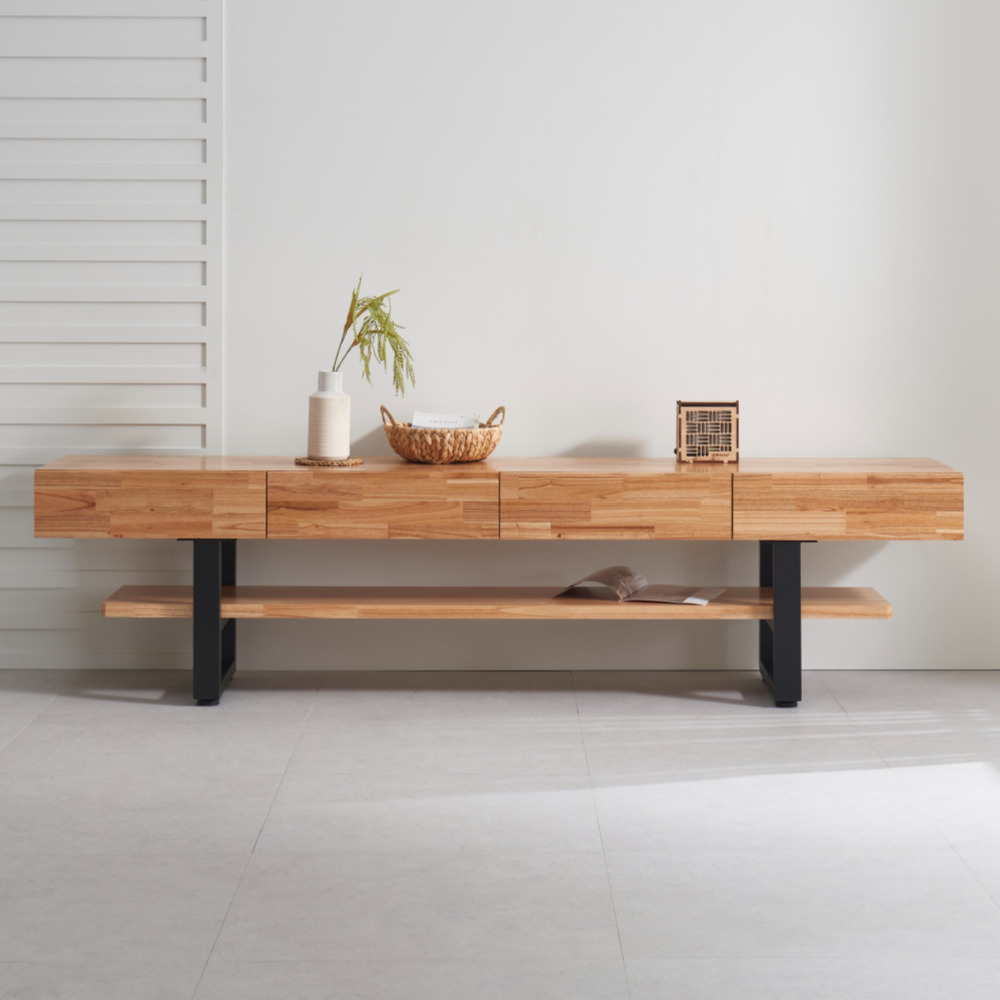 쿠쿠3 2100 원목 높은 티비다이 안방 티비장 거실 TV 다이 장식장