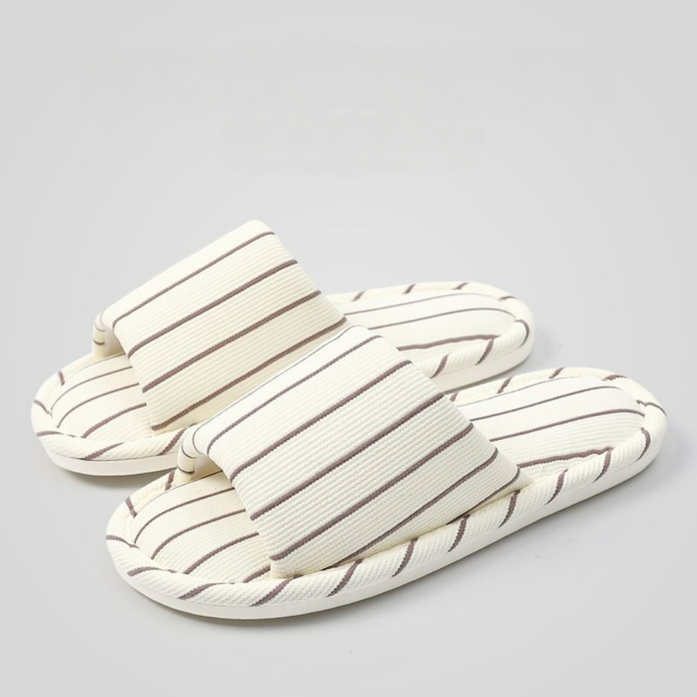 스트라이프 미끄럼방지 실내화 층간소음 쿠션 푹신한 거실화 슬리퍼