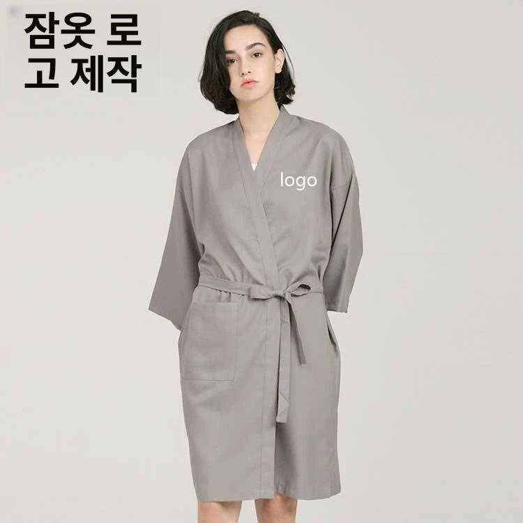 실크 로브가운 웨딩 가운잠옷 여름 라운지 프린트 가운 커플잠옷 잠옷세트 수면잠옷 순수블랙 중장기 꼬임실 프리사이즈 - 상세 이미지 5