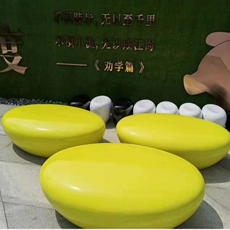 조약돌의자 돌벤치 스툴 타원형 공원 조약돌 돌의자 벤치 오목 600x400x350 - 상세 이미지 4