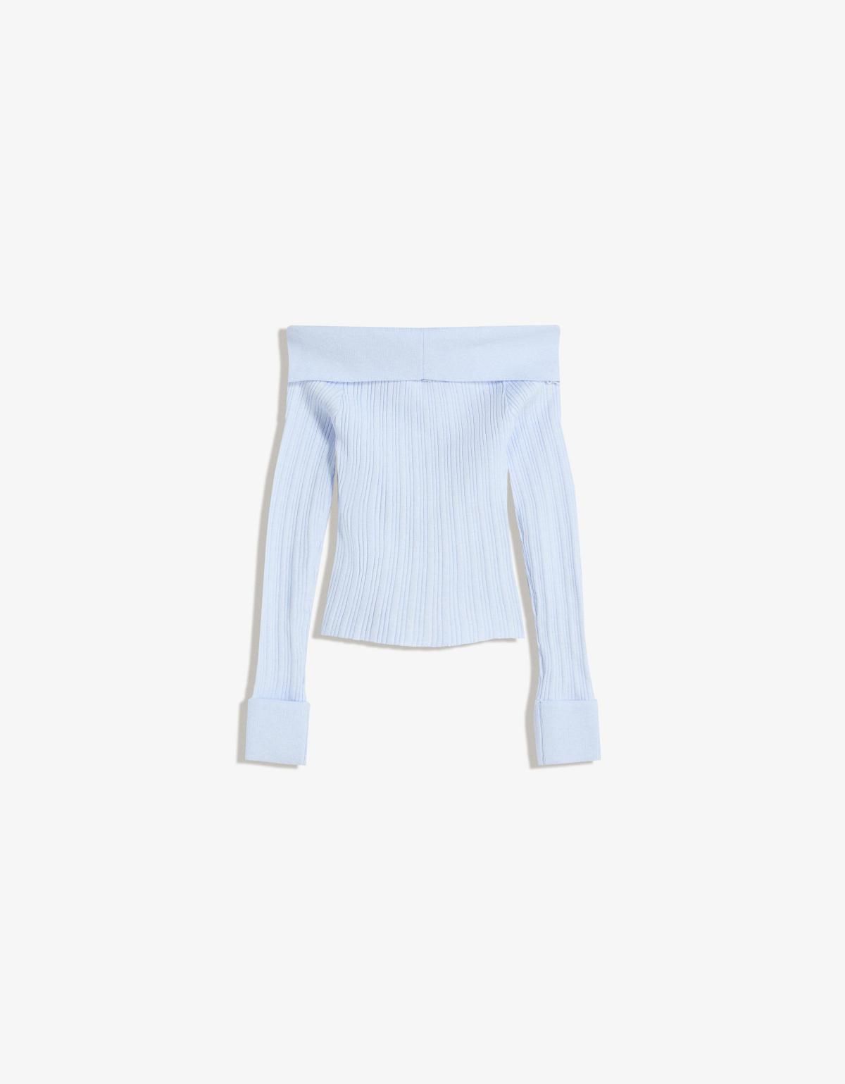 버쉬카 라이트블루 오프숄더 텍스처 니트 스웨터 7109/693 LIGHT BLUE - 상세 이미지 2