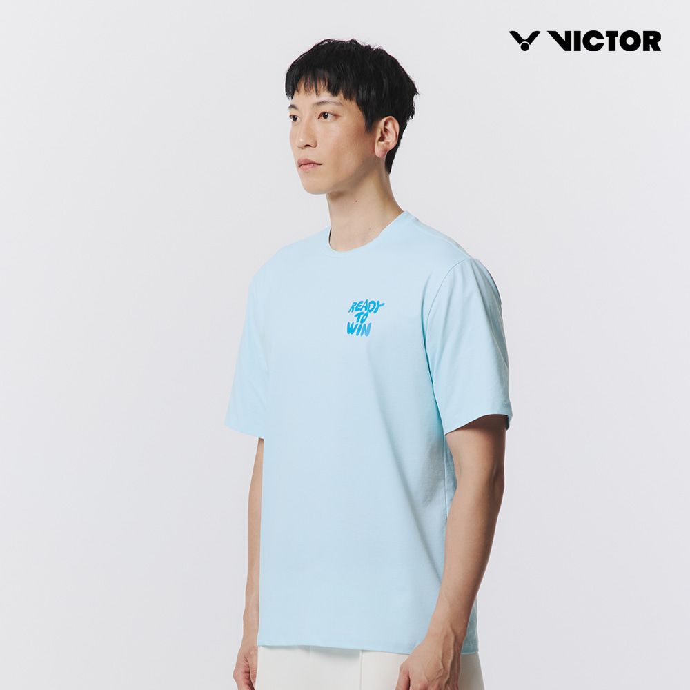 빅터 배드민턴 남여공용 오버핏 반팔라운드티셔츠 VT25CTO203U 에코 블루 - 상세 이미지 2