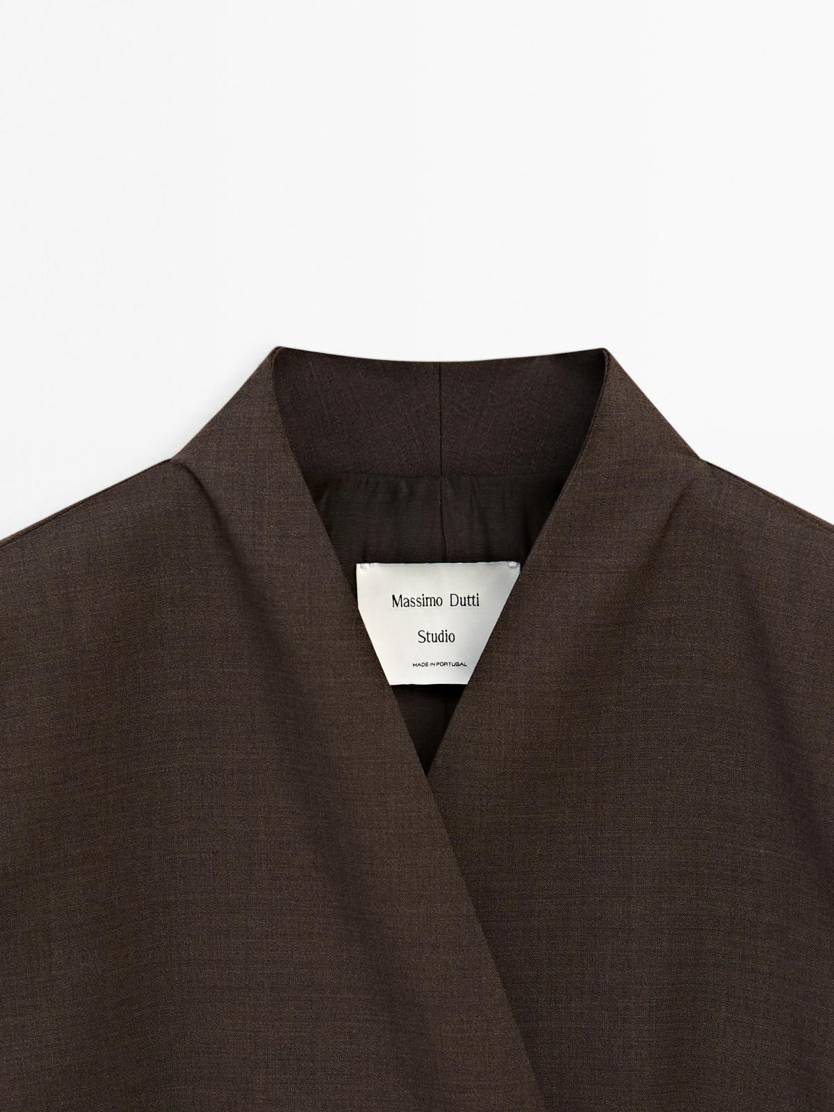 마시모두띠 크롭 더블브레스트 테크니컬 울 블레이저 9503/951 MOLE BROWN - 상세 이미지 5