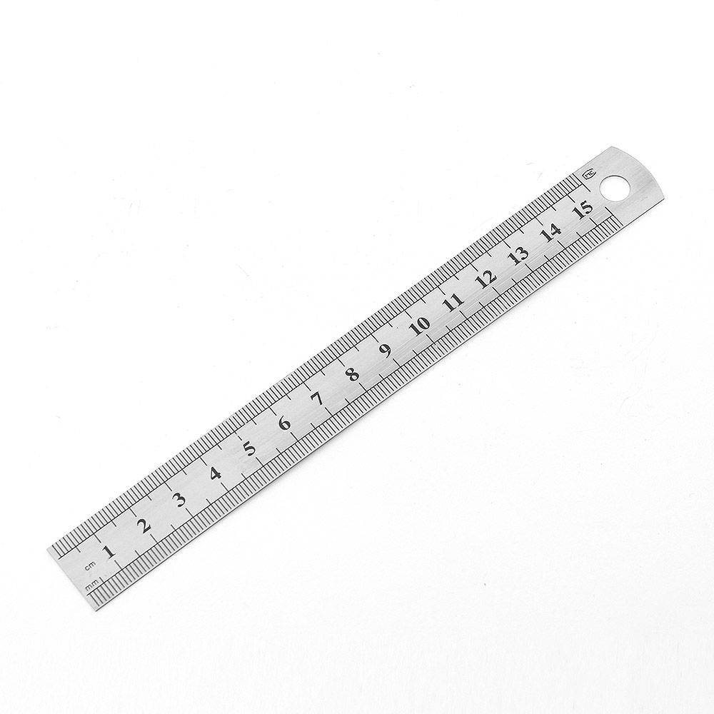컷팅자 15cm 제도용 재단 스틸자 스텐 눈금 양면 - 메인 이미지