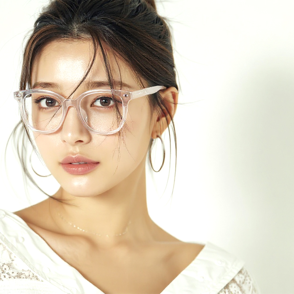 친환경 신소재 프랑스 아케마 빅사이즈 사각 스퀘어 투명 안경테 - 메인 이미지