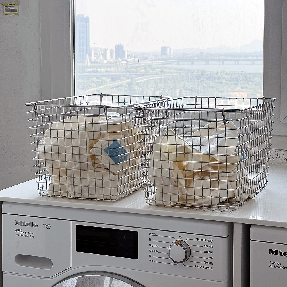 심플팩토리 스텐 바구니 철제 와이어 바스켓 네트망 철망 트레이 L