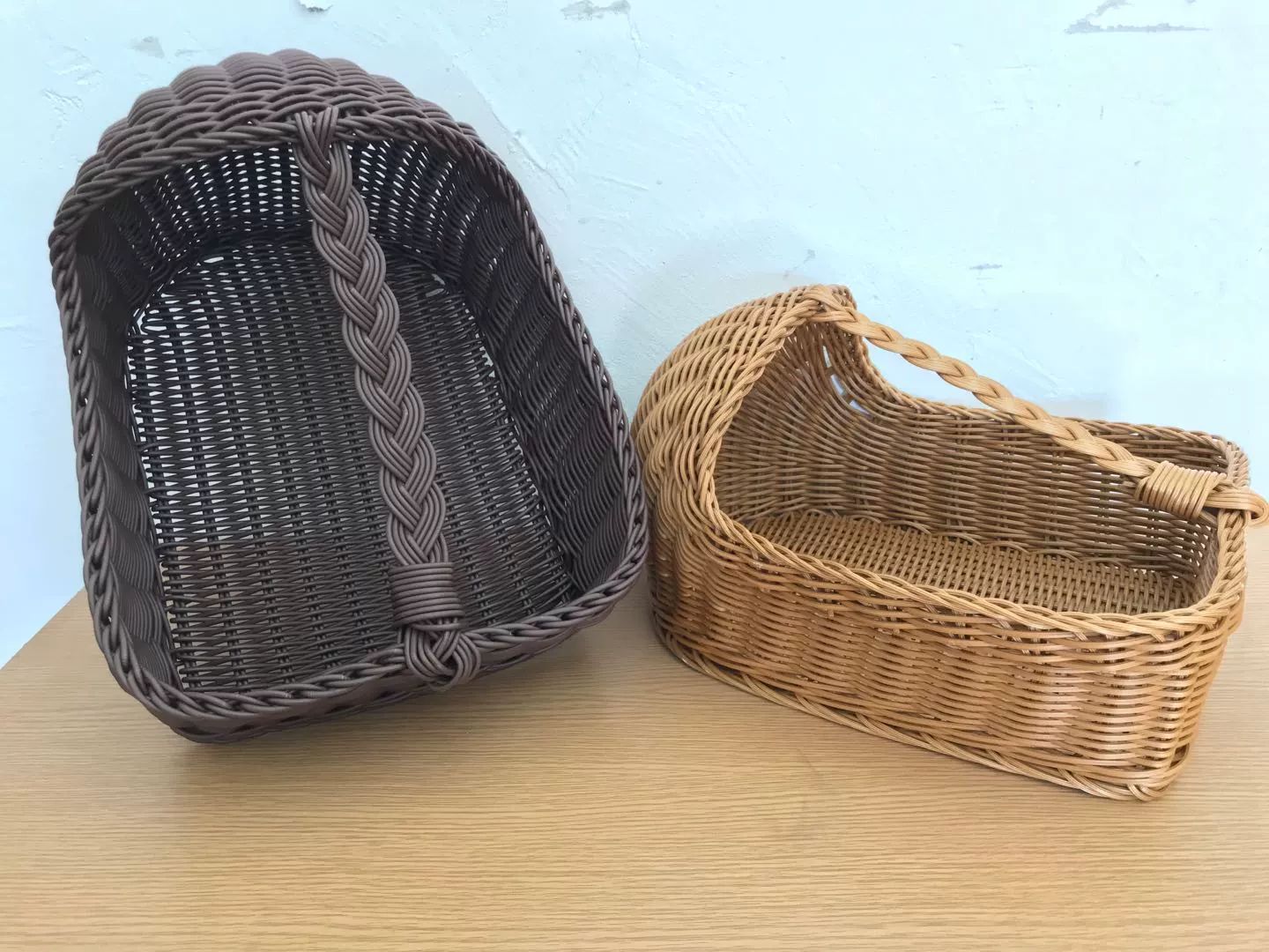 라탄 원형 피크닉 따기 수납 짠 인도네시아 상자 보관 사각형 그레이퍼플 36x28x35 - 상세 이미지 3