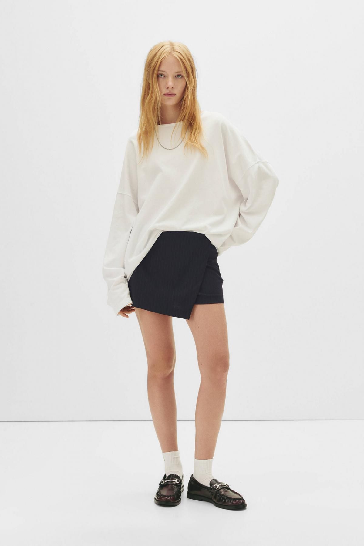 풀앤베어 미니멀 랩 스커트 팬츠 7696/348 STRIPED - 상세 이미지 2