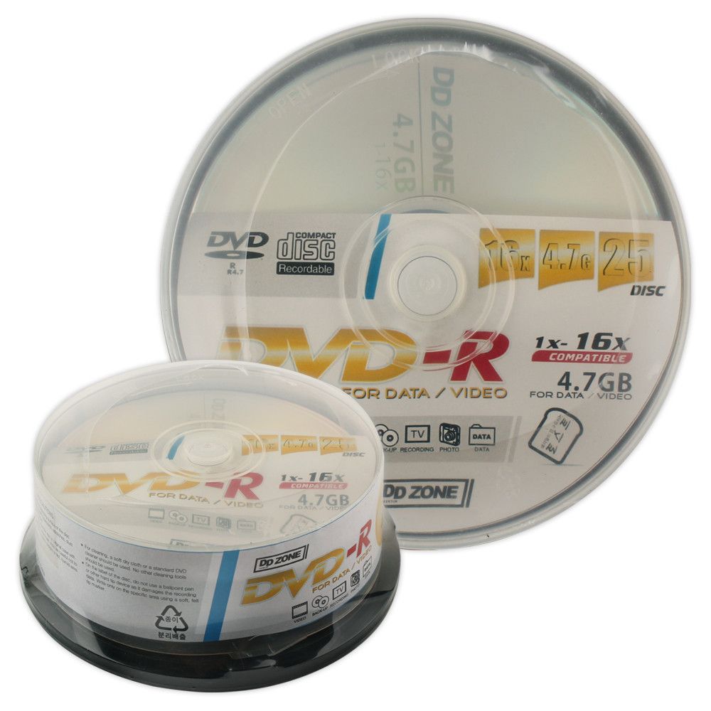 ZONE dvdr 공dvdr DVD-R 16X 4 7GB 25P 케이크 - 상품 이미지