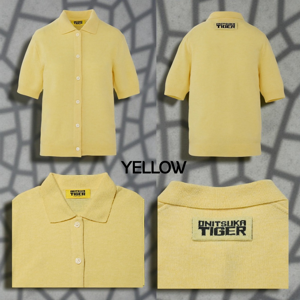 오니츠카타이거 니트 탑 반팔 셔츠 여성 2182B454 YELLOW M - 상세 이미지 2