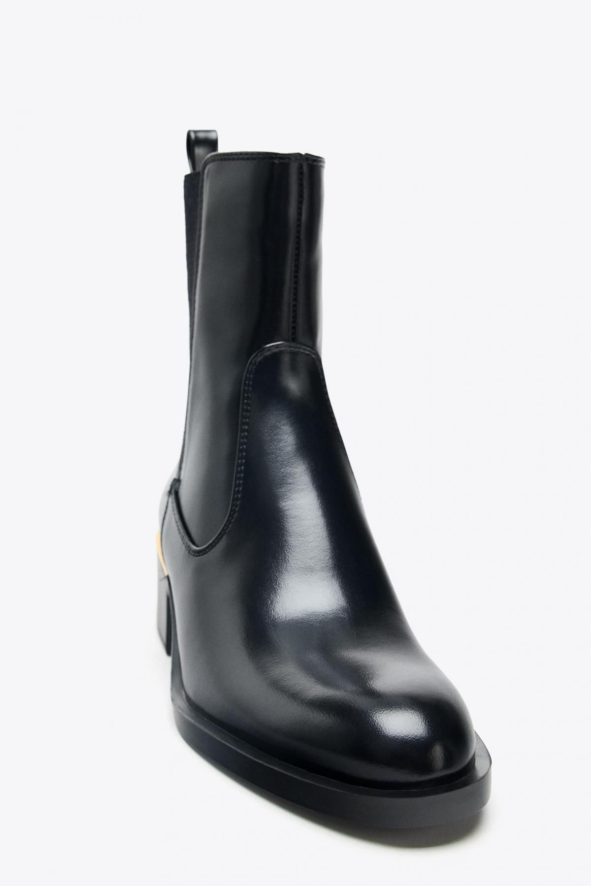 자라 트렌디 미들힐 앵클부츠 2150/610 BLACK - 상세 이미지 5