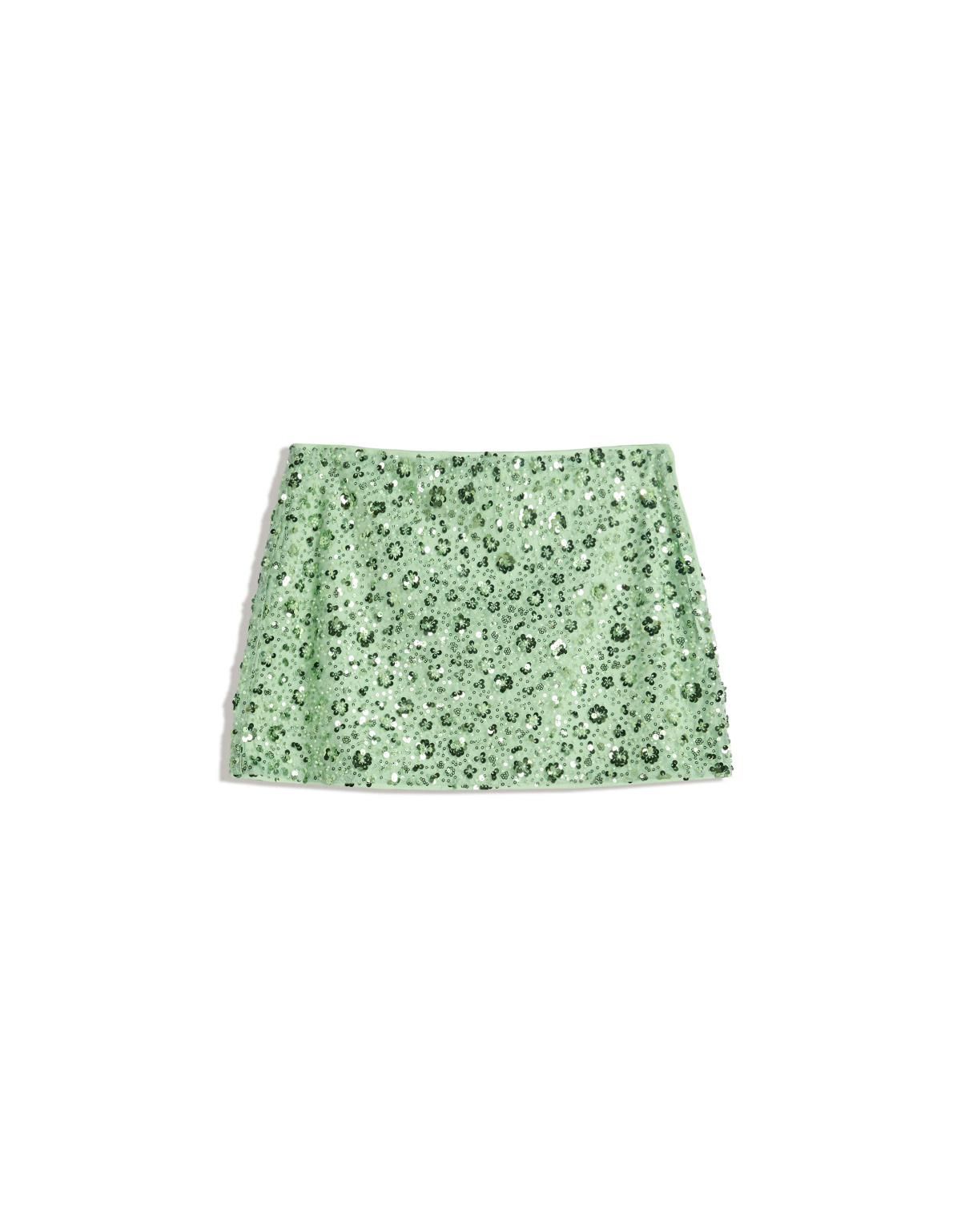 버쉬카 샤이니 스팽글 미니 스커트 6086/707 GREEN - 메인 이미지