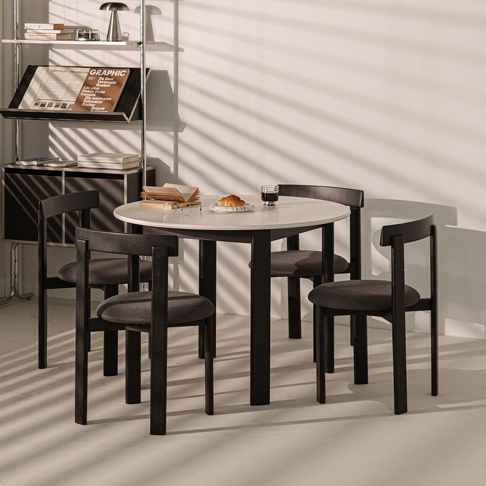 갈렛 원형 식탁 테이블 원목 화이트 4인용 1000