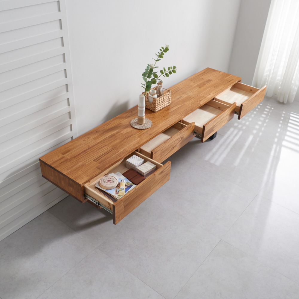 쿠쿠2 2100 원목 높은 티비다이 안방 티비장 거실 TV 다이 장식장