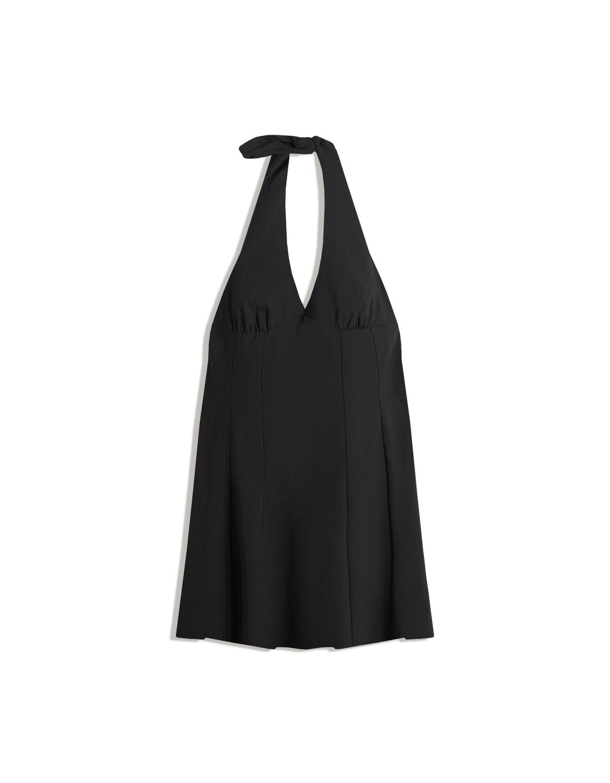 버쉬카 트렌디 베이직 홀터넥 미니 원피스 5853/707 BLACK - 상세 이미지 3