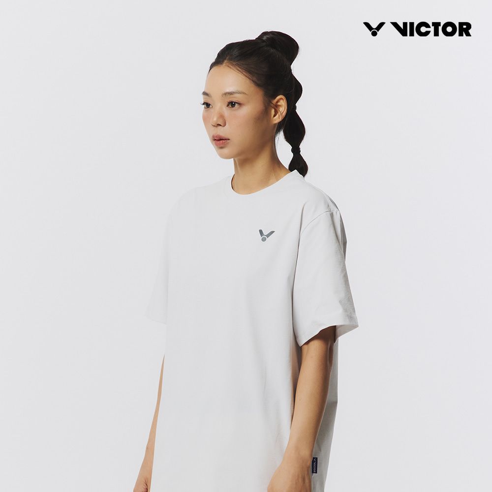 빅터 배드민턴 남여공용 오버핏 반팔라운드티셔츠 VT25CTO206U 그레이 - 메인 이미지