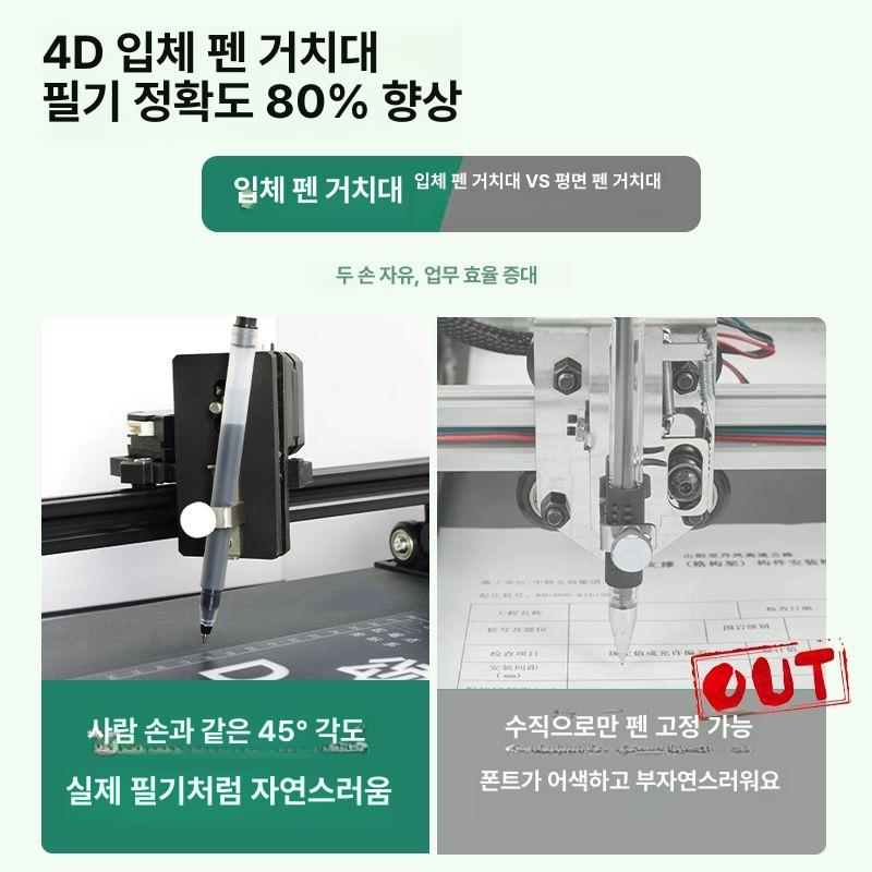 자동 손글씨 기계 영어 손편지 모방 완전 작가 작성 각인볼펜 2025 기린 직선 P30 판 3제어 - 상세 이미지 5