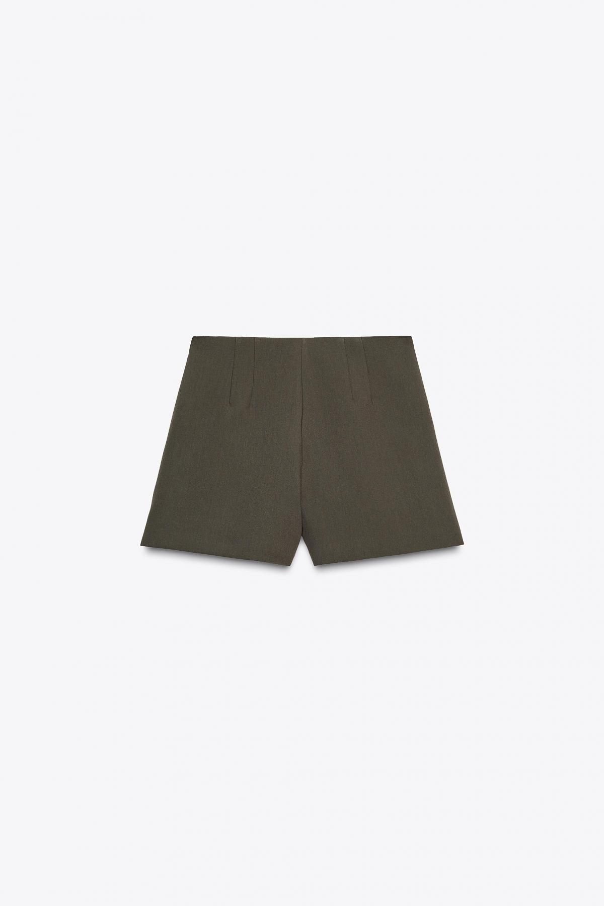 자라 하이웨이스트 미니멀 숏팬츠 3067/515 DARK KHAKI - 상세 이미지 5