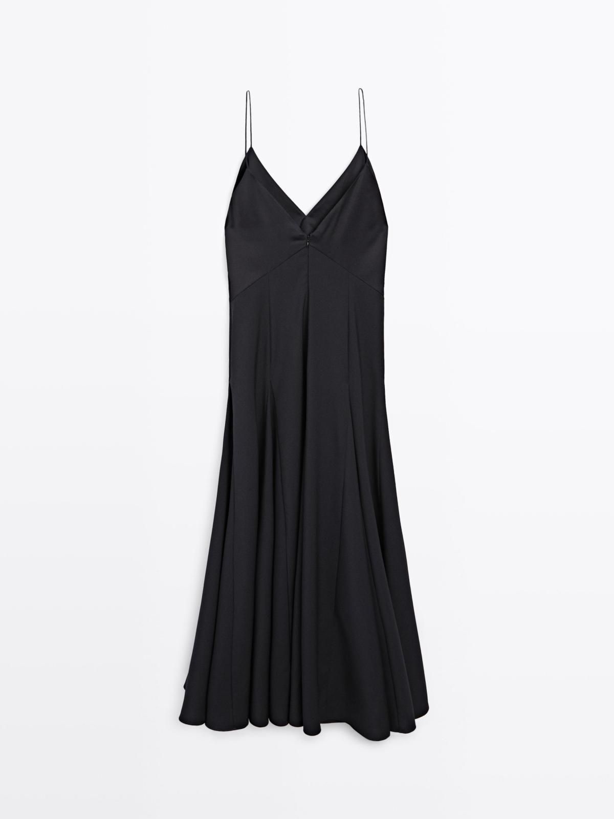 마시모두띠 브이넥 슬리브리스 롱 고데트 원피스 9105/950 NAVY BLUE - 상세 이미지 3