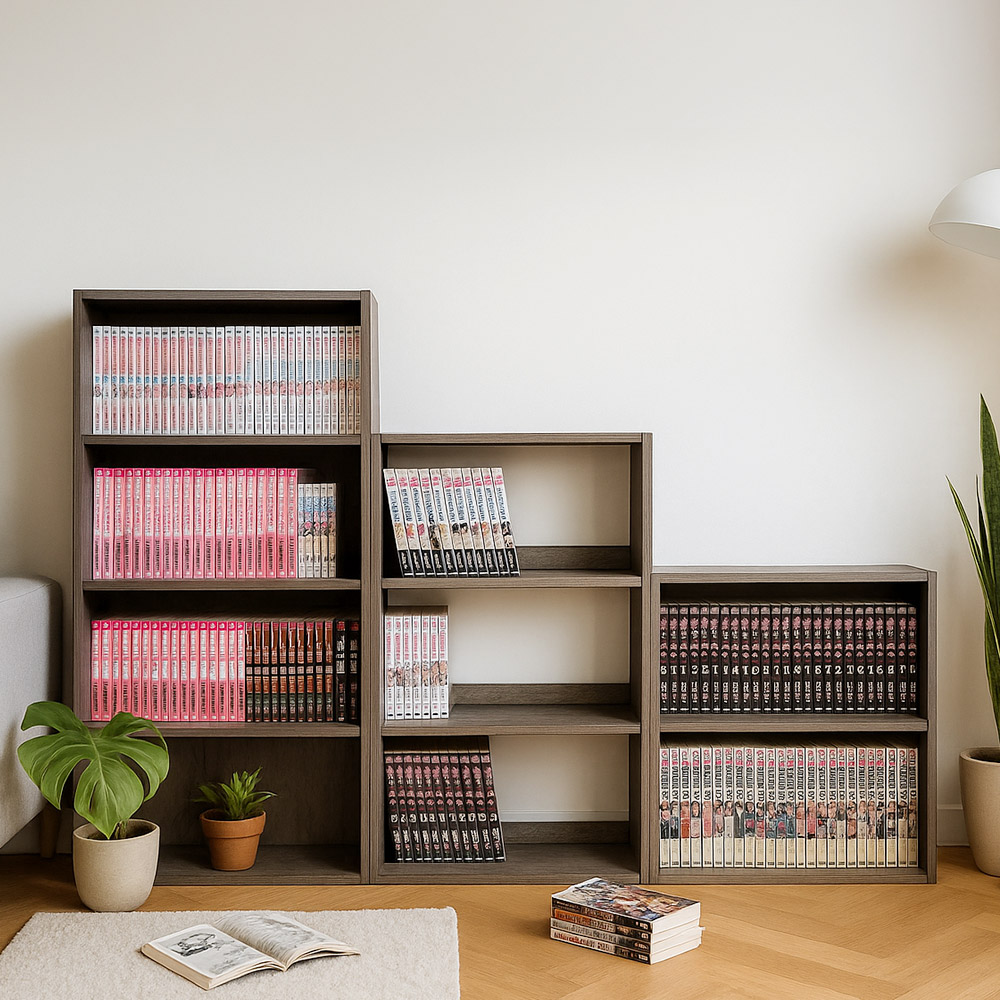 만화책장 원목 쇼파옆 침대옆 미니 만화책 낮은 책장 자작나무 3단