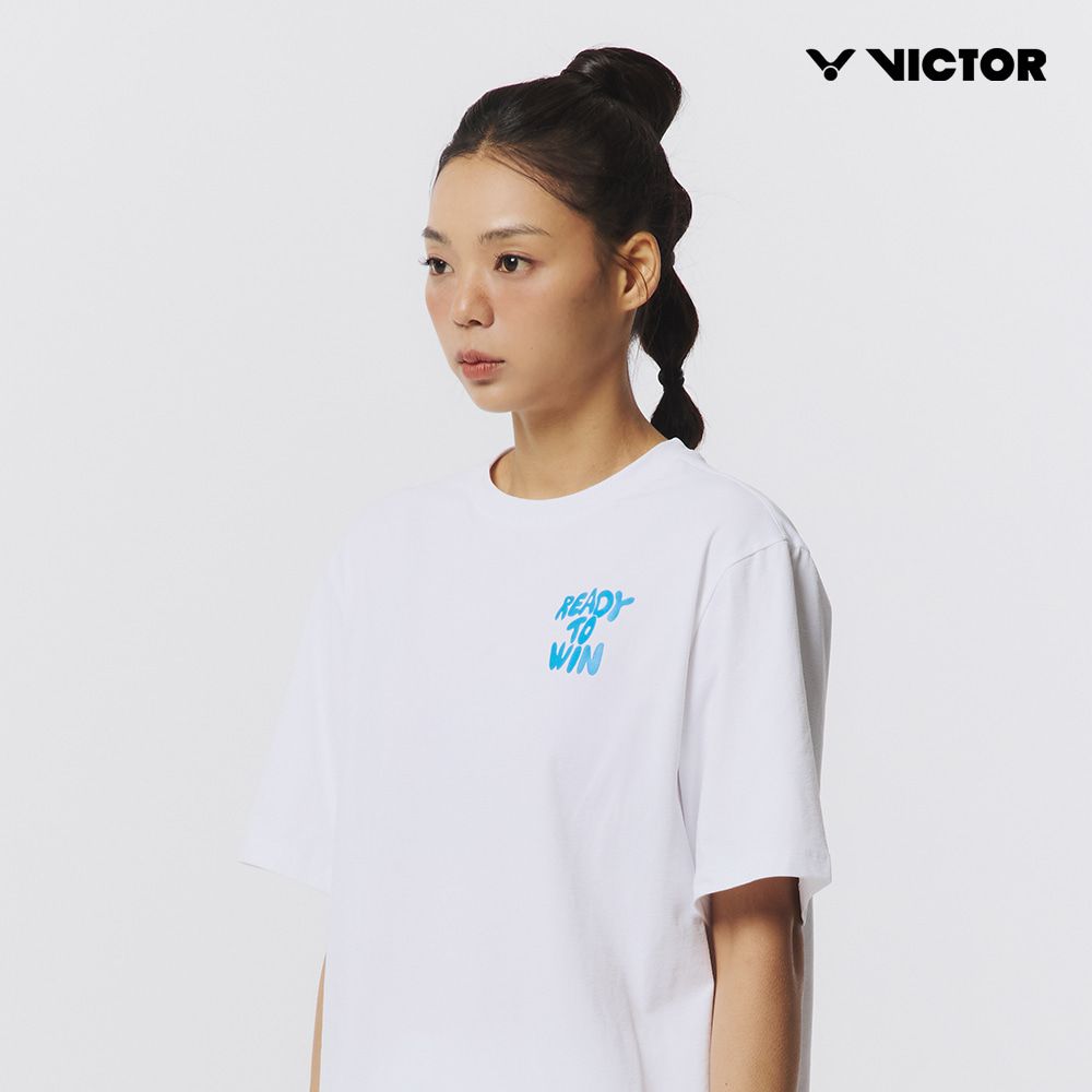 빅터 배드민턴 남여공용 오버핏 반팔라운드티셔츠 VT25CTO202U 화이트 - 상세 이미지 3