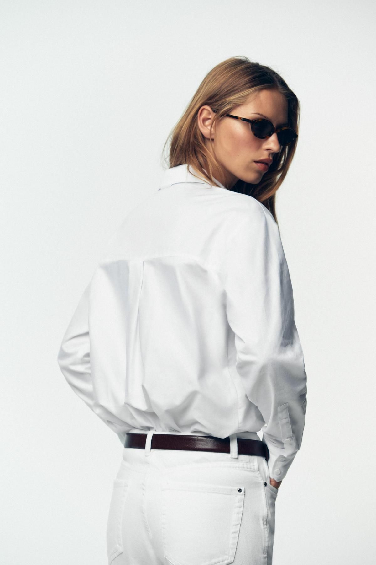 자라 베이직 옥스포드 포켓 화이트 긴팔 셔츠 8902/310 WHITE - 상세 이미지 5