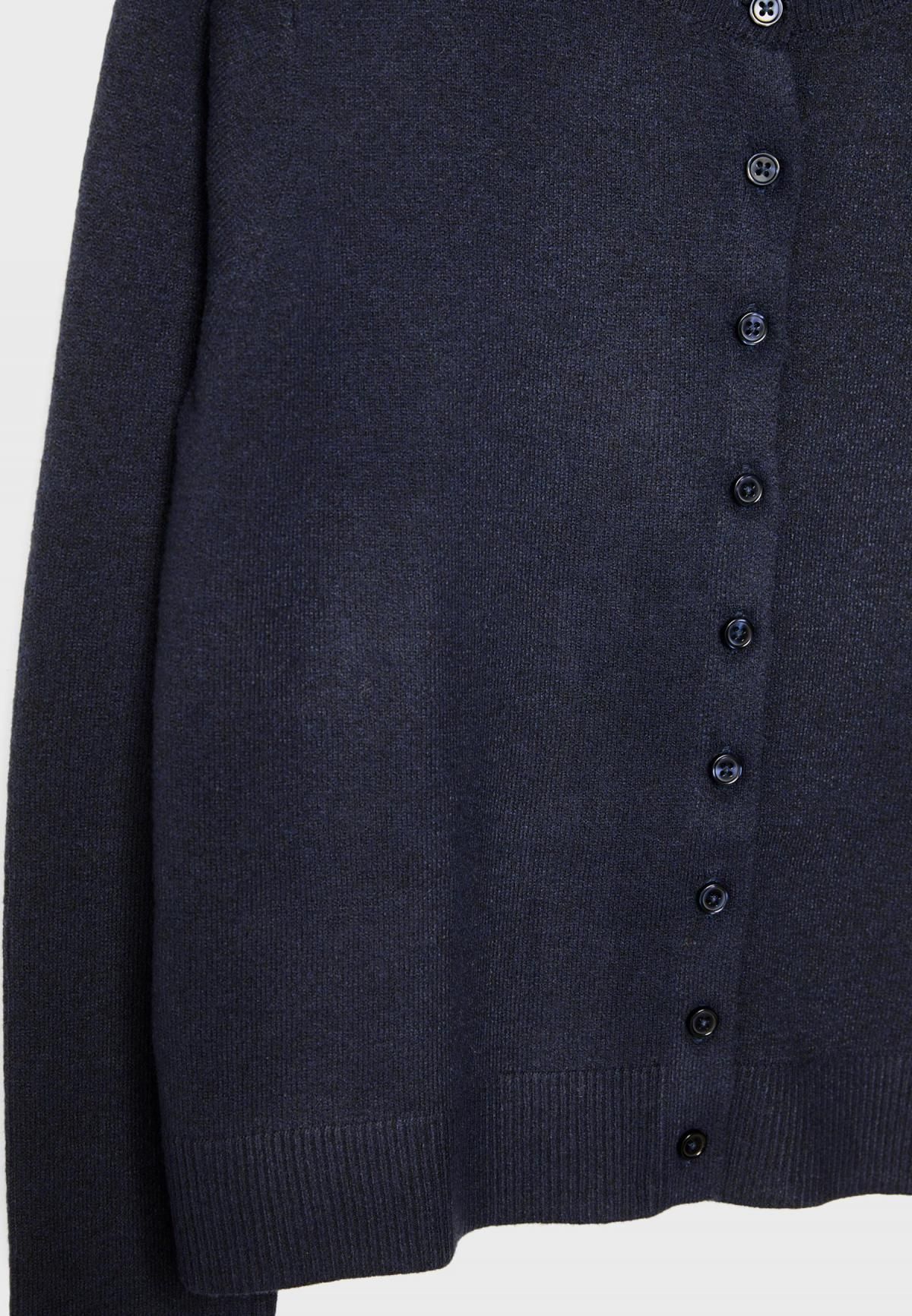 스트라디바리우스 소프트터치 라운드넥 니트 버튼업 크롭 가디건 5034/586 NAVY BLUE - 상세 이미지 3
