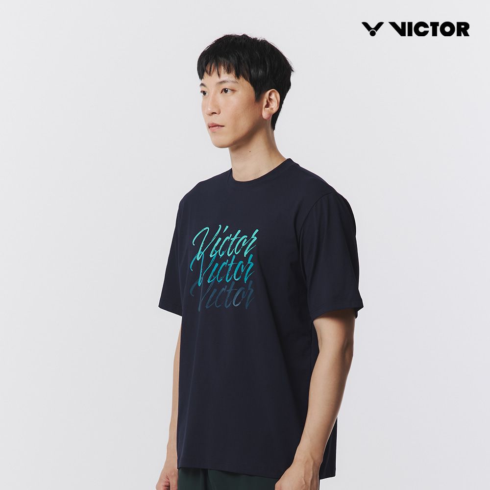 빅터 배드민턴 남여공용 오버핏 반팔라운드티셔츠 VT25CTO201U 시그니쳐 네이비 - 상세 이미지 2