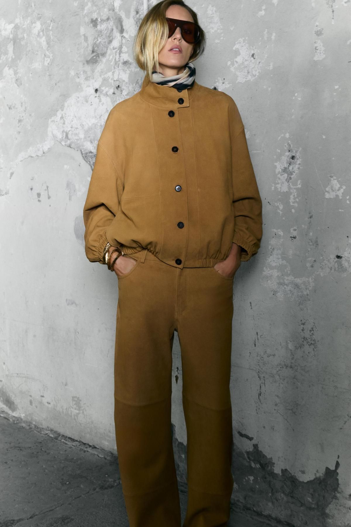 자라 레더 하이웨이스트 팬츠 5761/241 MID-CAMEL - 상세 이미지 2