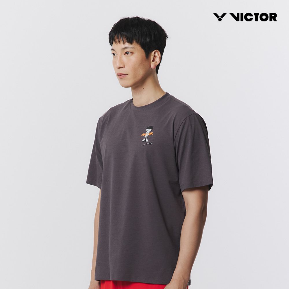 빅터 배드민턴 남여공용 오버핏 반팔라운드티셔츠 VT25CTO209U 차콜 - 상세 이미지 2