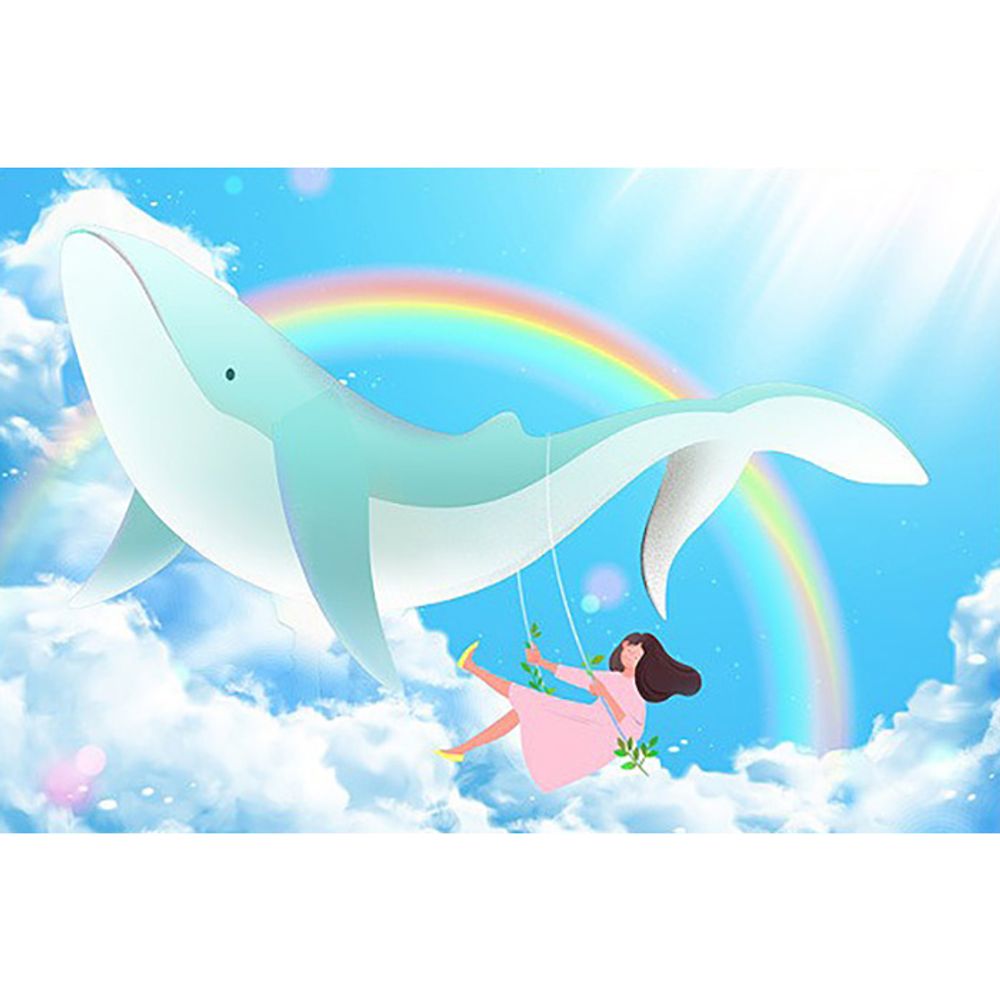 고래와 소녀 (패브릭) 보석십자수 40x60 - 상품 이미지