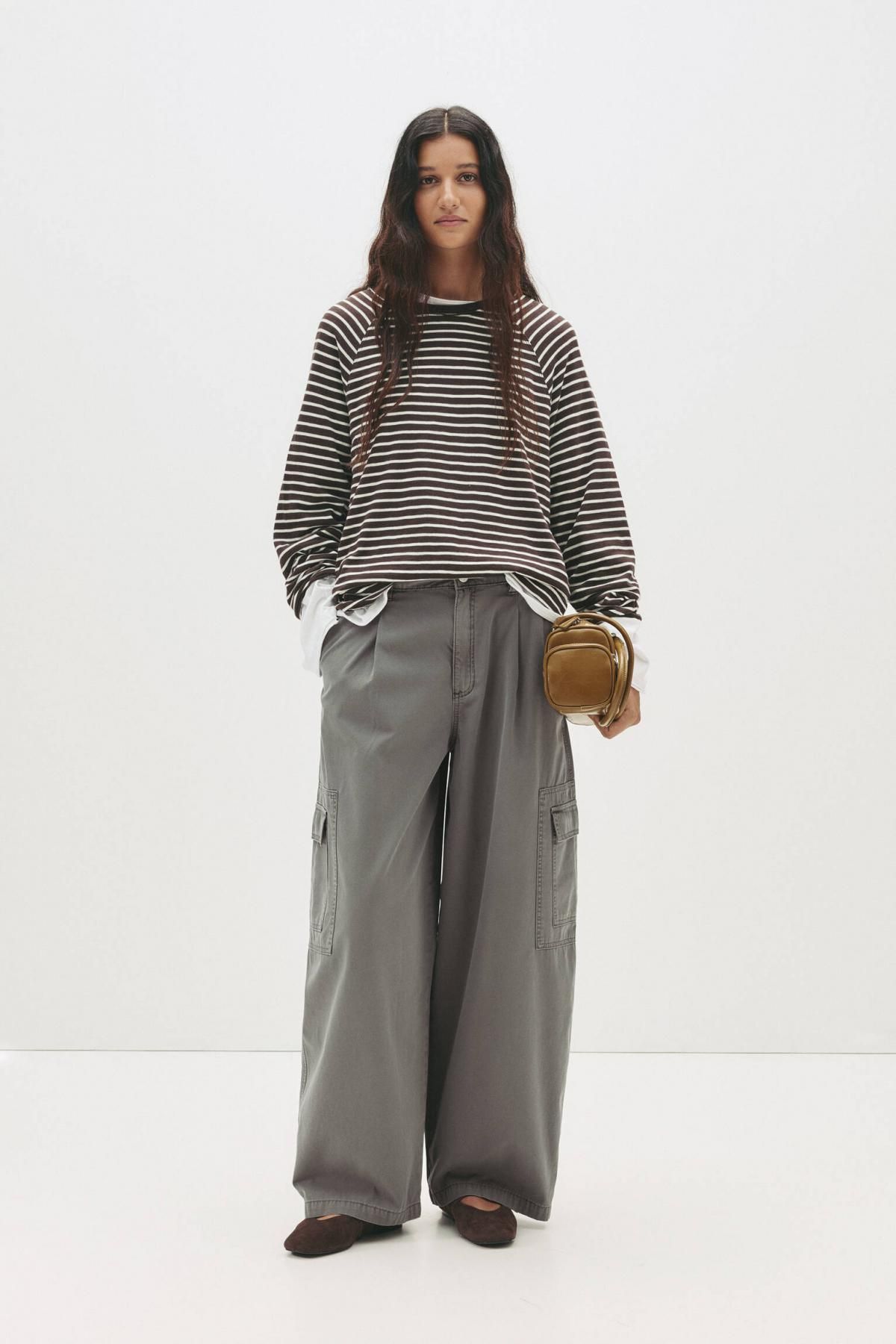 풀앤베어 벌룬핏 코튼 카고 와이드 팬츠 7675/337 MEDIUM GREY - 상세 이미지 2
