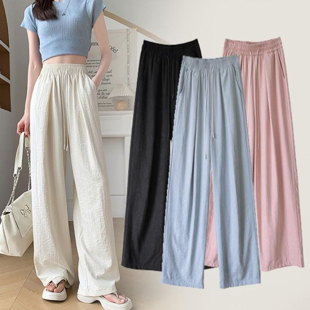 올비아 보들보들 빅와이드 팬츠 블루 - 상품 이미지