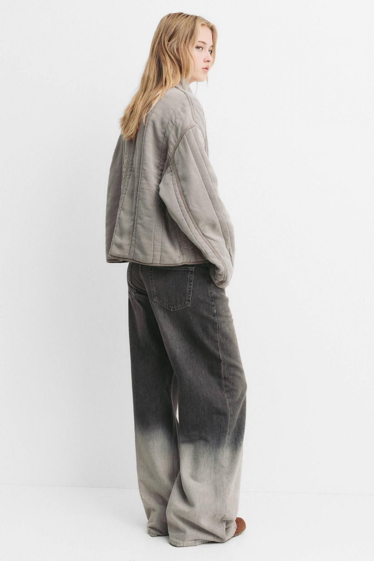 풀앤베어 오버핏 테크니컬 퀼팅 재킷 7700/320 PALE GREY - 상세 이미지 3
