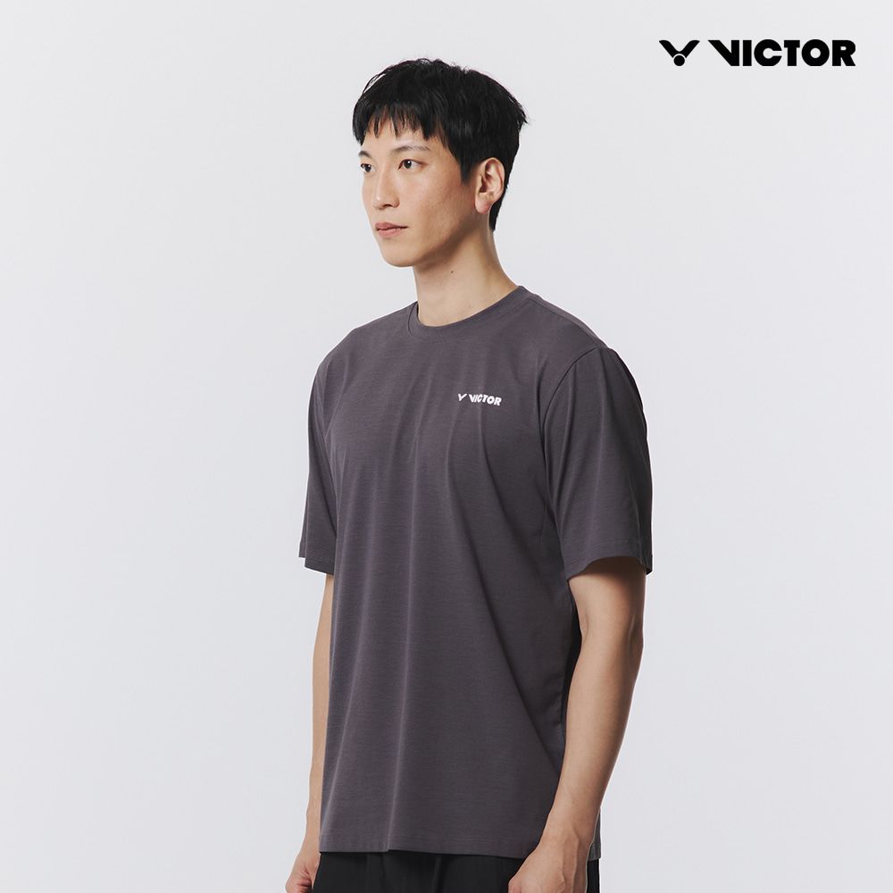 빅터 배드민턴 남여공용 오버핏 반팔라운드티셔츠 VT25CTO205U 스틸 차콜 - 상세 이미지 4