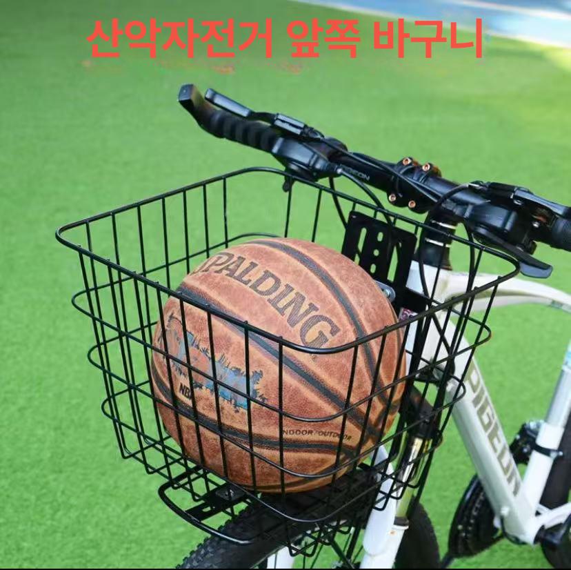 전기자전거 바구니 배달 고정 전동킥보드 메쉬 자전거가방 앞가방 악세사리 수납 바이시클 앞 짐받이+실선 강철 앞 바구니 - 상세 이미지 4