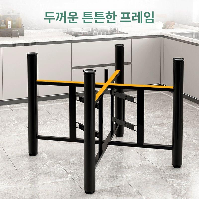 라운드 테이블 식탁 사무실 접이식 카페 거실 폴딩 1.2m 회전판 다리+0.8m 두꺼운 - 상세 이미지 4
