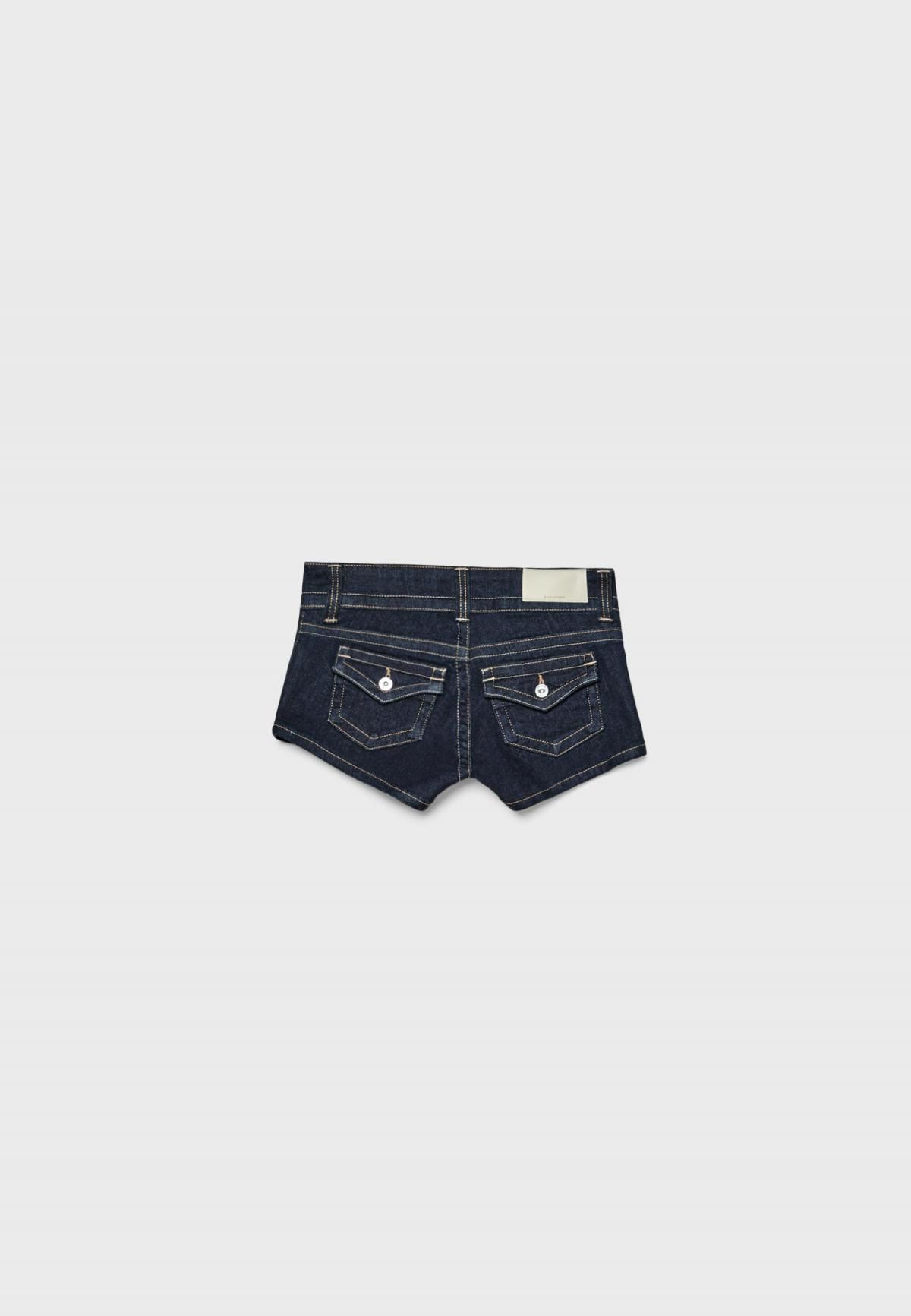 스트라디바리우스 트렌디 로우웨이스트 데님 마이크로 쇼츠 1367/120 MEDIUM DENIM WASH - 상세 이미지 3