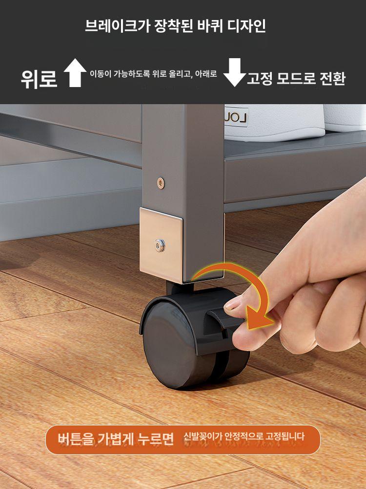 신발장 이동식 대형 사무실 식당 현관 헬스장 50cm 5층 이동형 신발장-그레이 - 상세 이미지 4