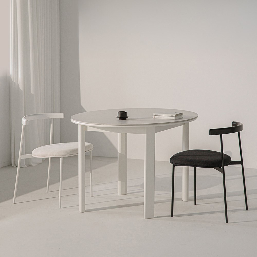 갈렛 원형 식탁 테이블 원목 화이트 4인용 1000