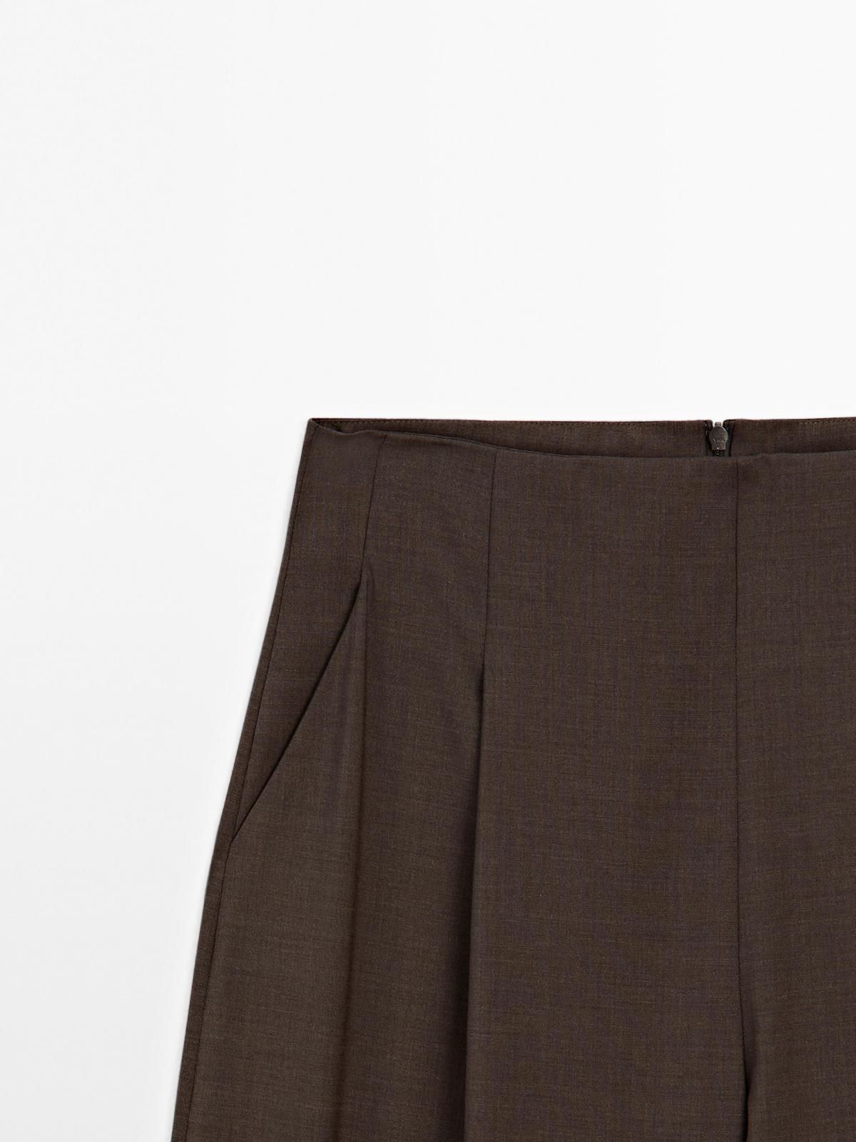 마시모두띠 100 울 와이드 다트 팬츠 9005/951 MOLE BROWN - 상세 이미지 2