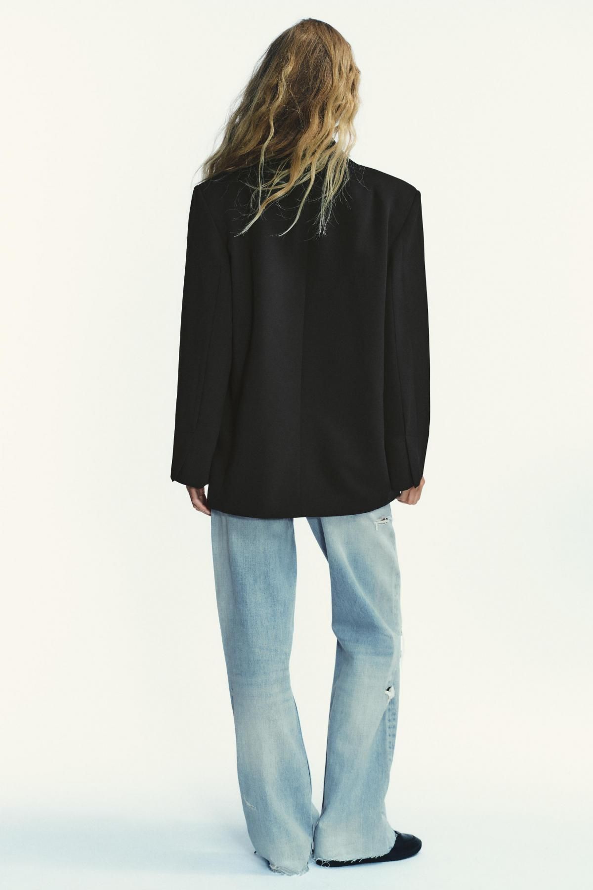 자라 오버사이즈 베이직 테일러드 블랙 블레이저 5427/734 BLACK - 상세 이미지 5